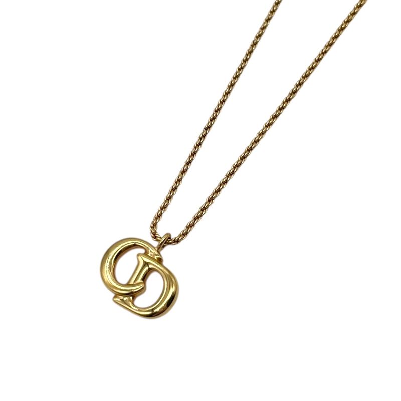 Christian DIOR Necklace Metal Plated Metal Plated CD Logo Gold