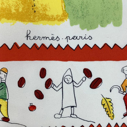 Hermes Carre 90 RE TOUR A LA Terre Homeward Silk Scarf Orange