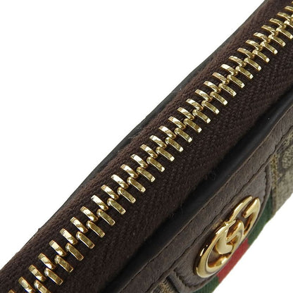 Gucci Key Case Off Dear 523157 Sherry Line GG Supreme Canvas Leather Beige Gold