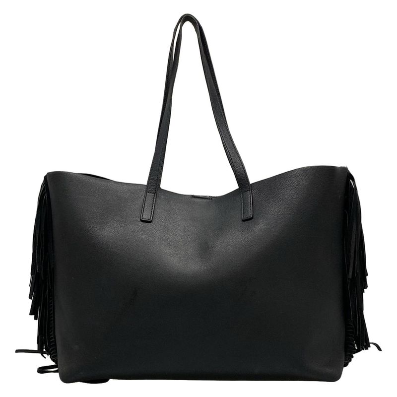 Saint Laurent Paris Tote Bag 410666 Black Fringe Leather