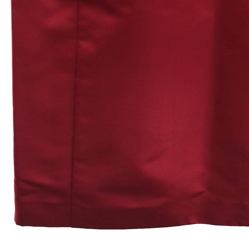 Celine - Silk-blend Satin Side Slit Tight Skirt - 34 - Red - Women