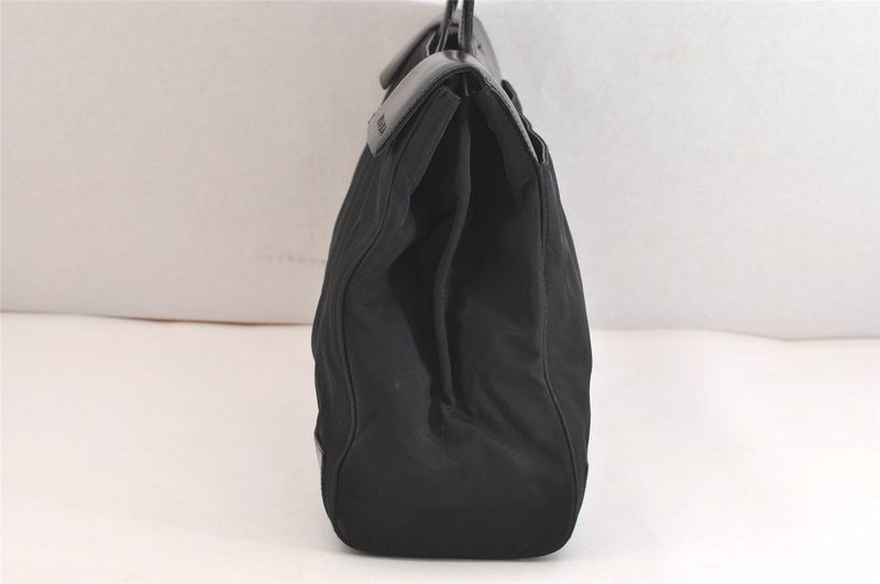 Prada Vintage Nylon Leather Shoulder Handbag Black 3552n