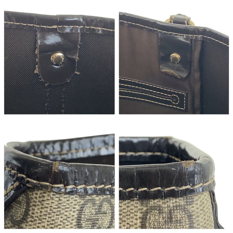 Gucci Beige Brown Gold Hardware GG Supreme Canvas 197953 Tote Bag Shoulder Bag