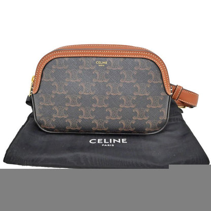 Celine Belt Bag Triomphe Body Brown Tan Canvas 19267 Women's Men's