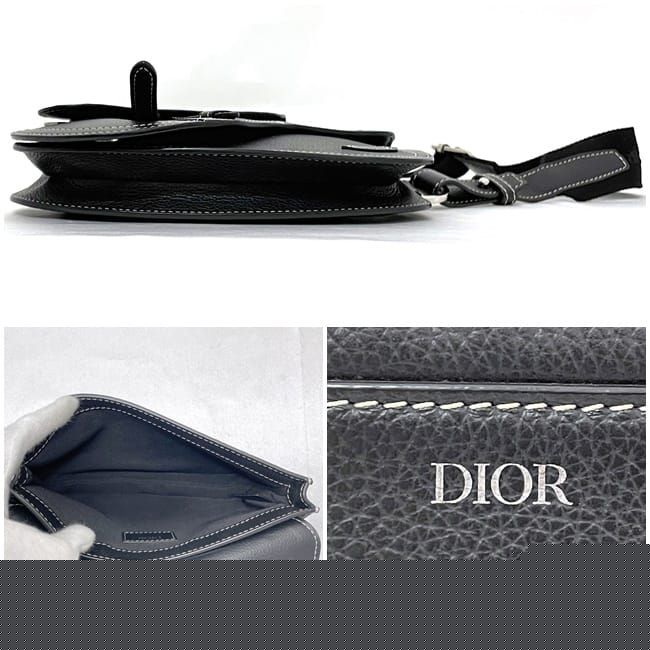 Christian Dior Body Bag Shoulder Bag Black Saddle
