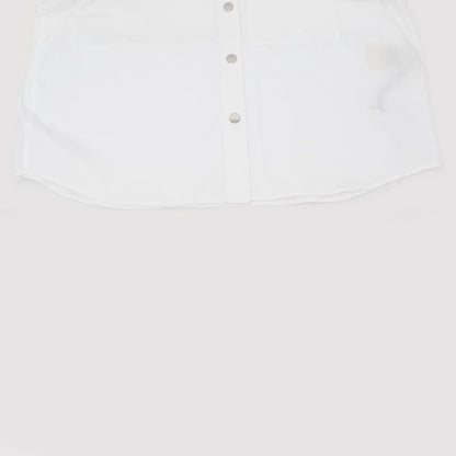 Hermes Shirt Cru De Sel White 36 Size Cotton Long Sleeve Women's