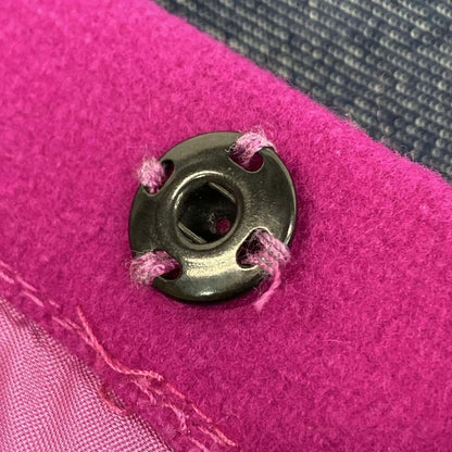 Fendi Jeans Jacket Size IT 42 Women - 595543 Blue And Pink Denim Collarless