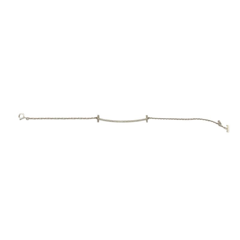 Tiffany & Co T Smile Bracelet 18kwhite Gold Diamond