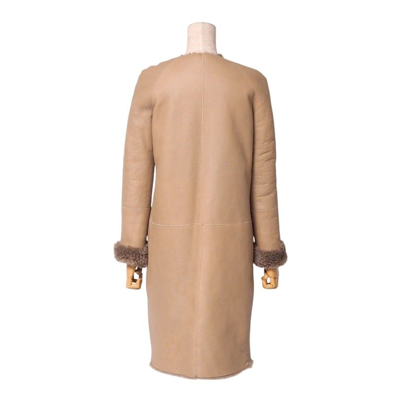 Celine Coat Size 36 《phoebe Period》 Mouton Coat Long Coat Reversible Collarless