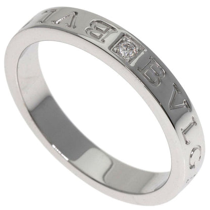 Bvlgari Bulgari Double Logo 1P Diamond Ring 18K White Gold Unisex