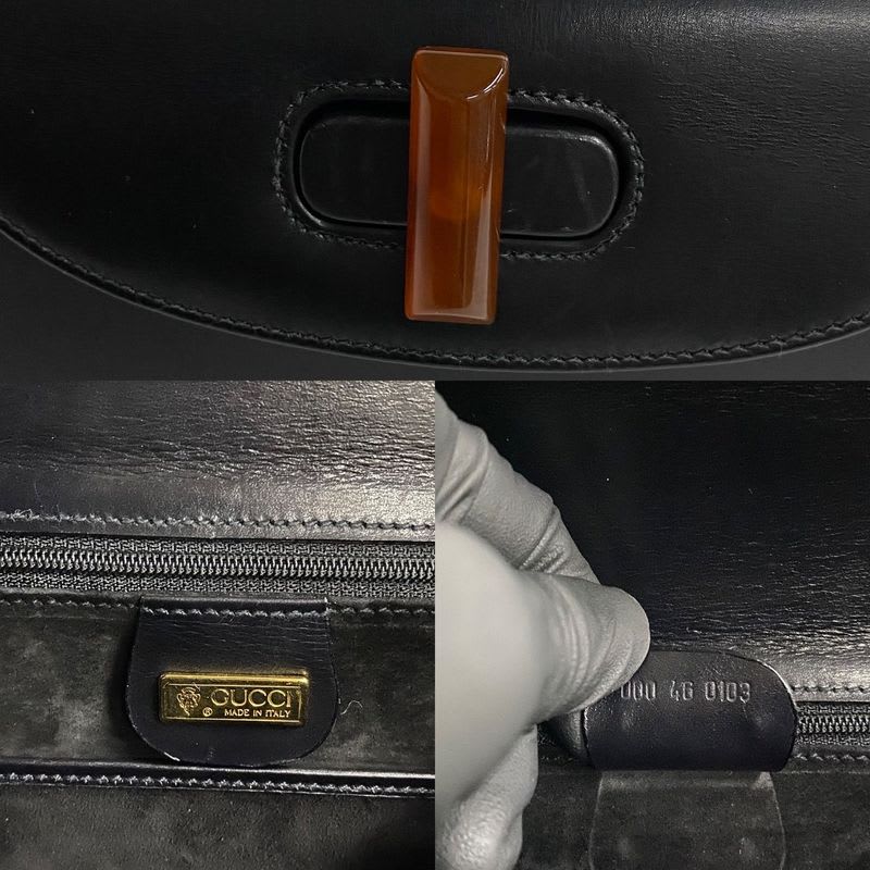 Gucci Vintage Turnlock Leather Handbag Mini Tote Bag