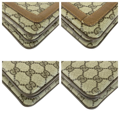 Gucci Vintage Old Gucci Sherry Line Brown GG Supreme Canvas Handbag Shoulder