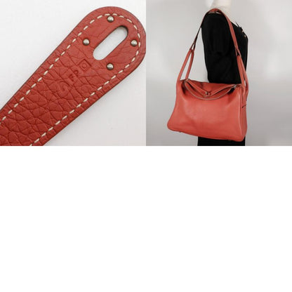 Hermes Lindy 34 2WAY Shoulder Togo Sanguine Orange/silver Hardware □O Ladies