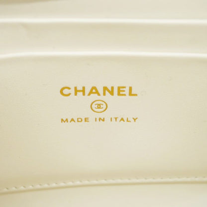 Chanel Handbag Matelasse Caviar Skin White Chien Pan Gold Hardware 2WAY Bag