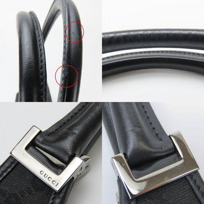 Gucci Handbag 01719 Jackie GG Canvas Black Silver Hardware Shoulder Usual Women