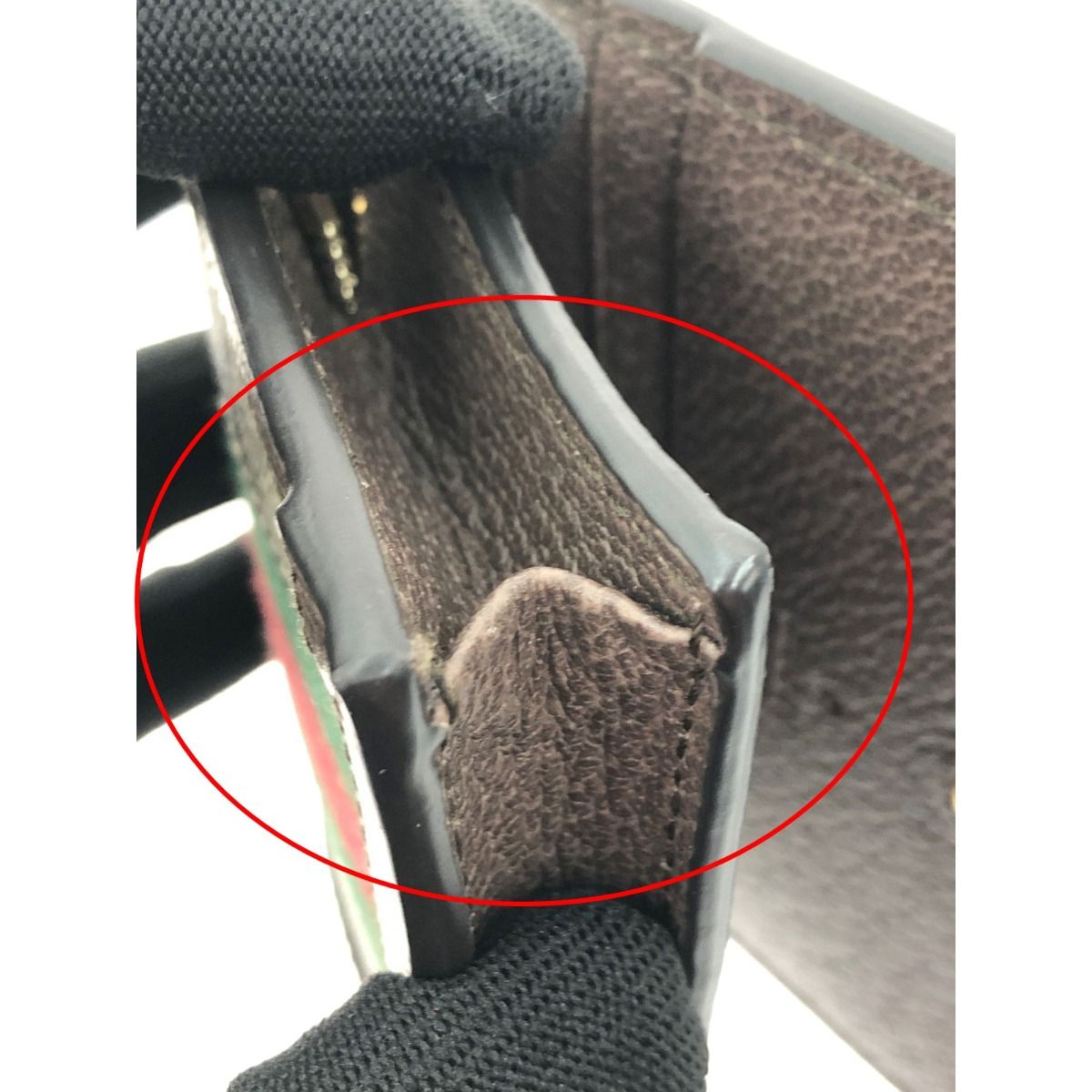 Gucci Ophidia Sherry Line Ggmarmont Web Stripe Bifold Wallet