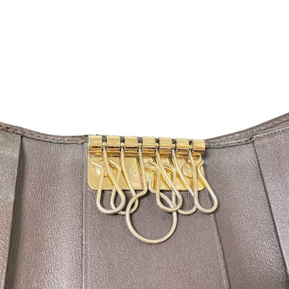 Gucci Key Case GG Pattern 268831 Light Brown X Dark Brown 6 Hooks Leather