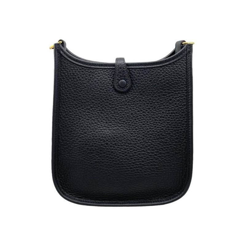 Hermes Shoulder Bag Evelyn TPM W Engraved Taurillon Clemence Noir Black Gold