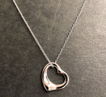 Tiffany & Co Tiffany & Co Necklace 44cm (1732in) Open Heart Platinum 950 Ladies