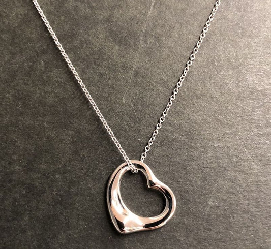 Tiffany & Co Tiffany & Co Necklace 44cm (1732in) Open Heart Platinum 950 Ladies