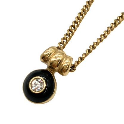 Christian DIOR Necklace Gold Plated Stones Gold Plated Stones Vintage Black
