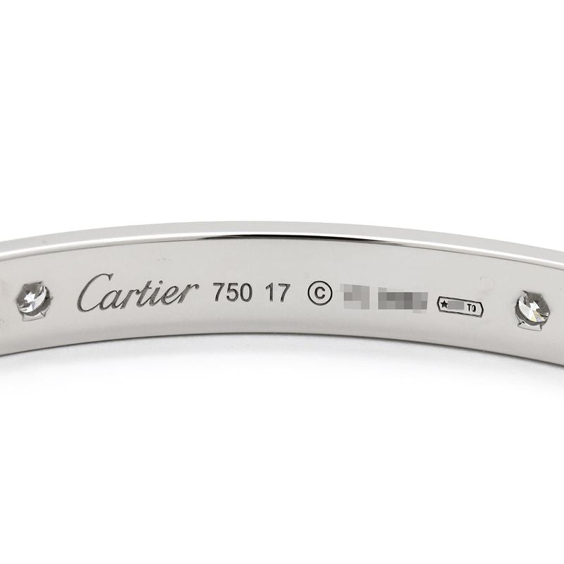 Cartier Bracelet Love Bracelet Classic Model with 4 Diamonds 18k White Gold