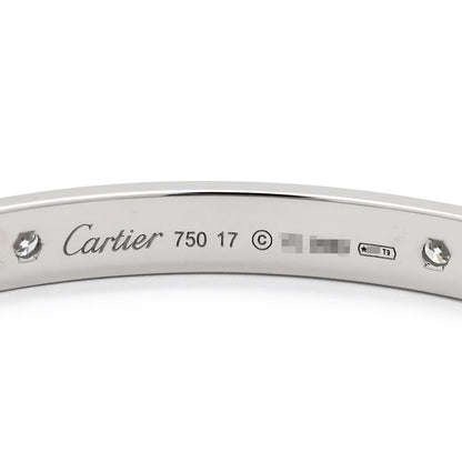 Cartier Bracelet Love Bracelet Classic Model with 4 Diamonds 18k White Gold