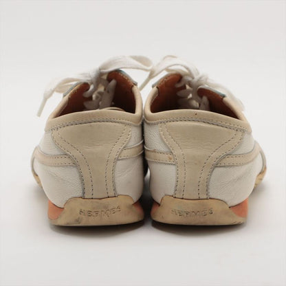Hermes Leather Sneakers Women's 35 White And Beige Made In Italy