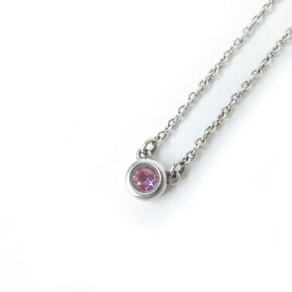 Tiffany & Co Elsa Peretti By-the-yard Ag925 1P Pink Sapphire Necklace Pendant