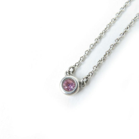 Tiffany & Co Elsa Peretti By-the-yard Ag925 1P Pink Sapphire Necklace Pendant