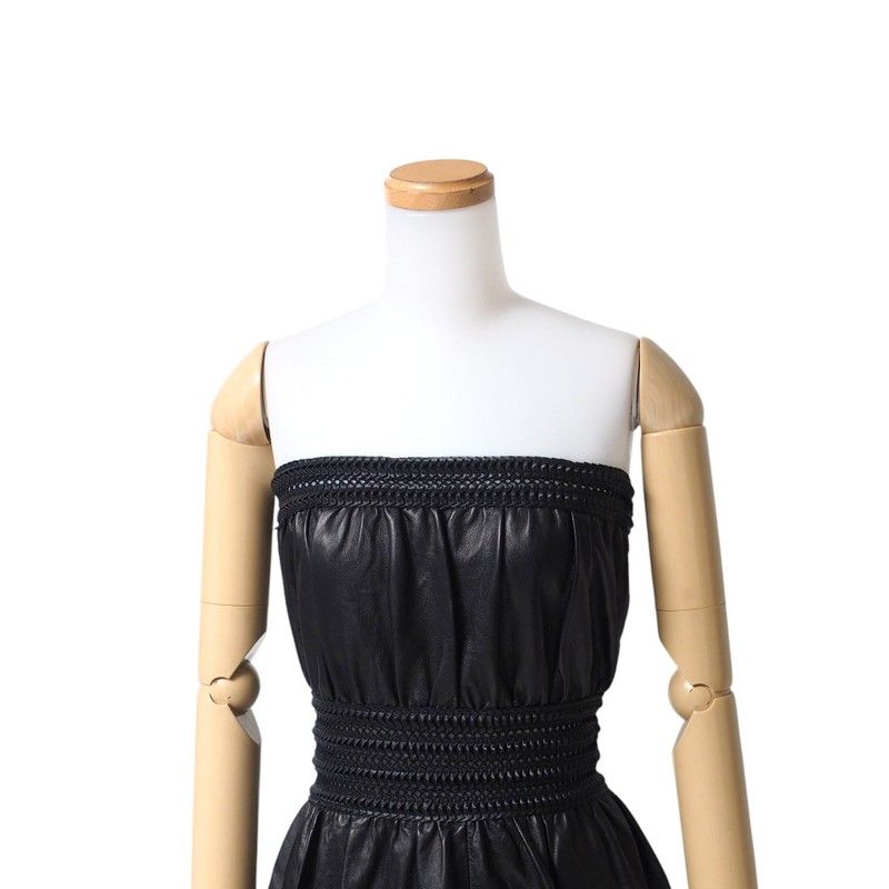 Fendi Dress Size 38 Sheepskin Lamb Leather Bare Top Dress Made In Italy