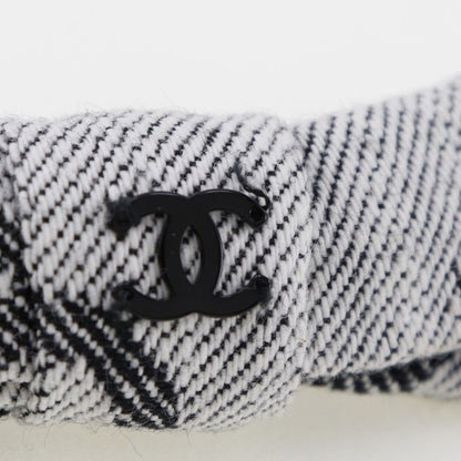 Chanel Coco Mark Ribbon Cotton Gray 22S Ladies Barrette