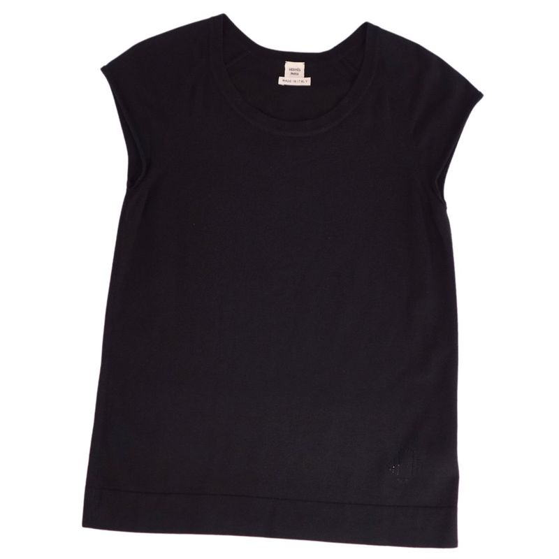 Hermes Knitted Sweater Sleeveless Cotton Silk