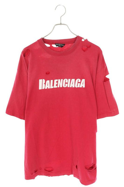 Balenciaga 651795 Tkvb8 Destroyed Logo Print T-shirt Men's XXS