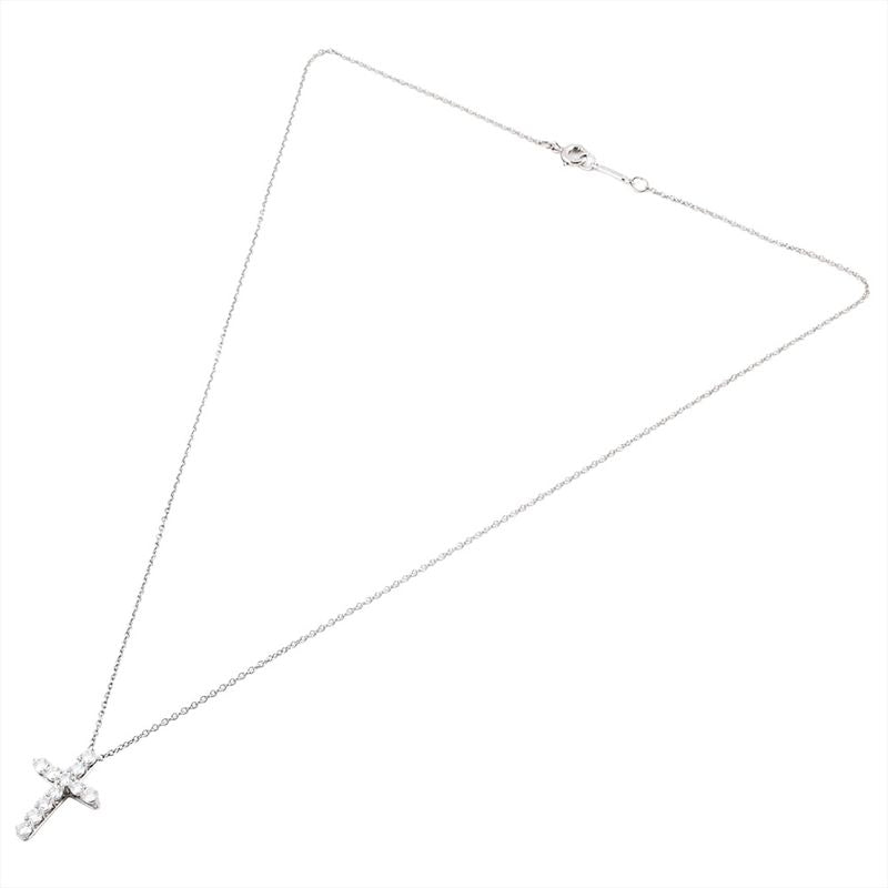 Tiffany & Co Tiffany & Co Small Cross Necklace Diamond Pt950 34g Platinum