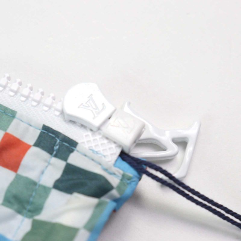 Louis Vuitton 21SS Hkb85w Distorted Damier LV Logo Zipper With Drawcord