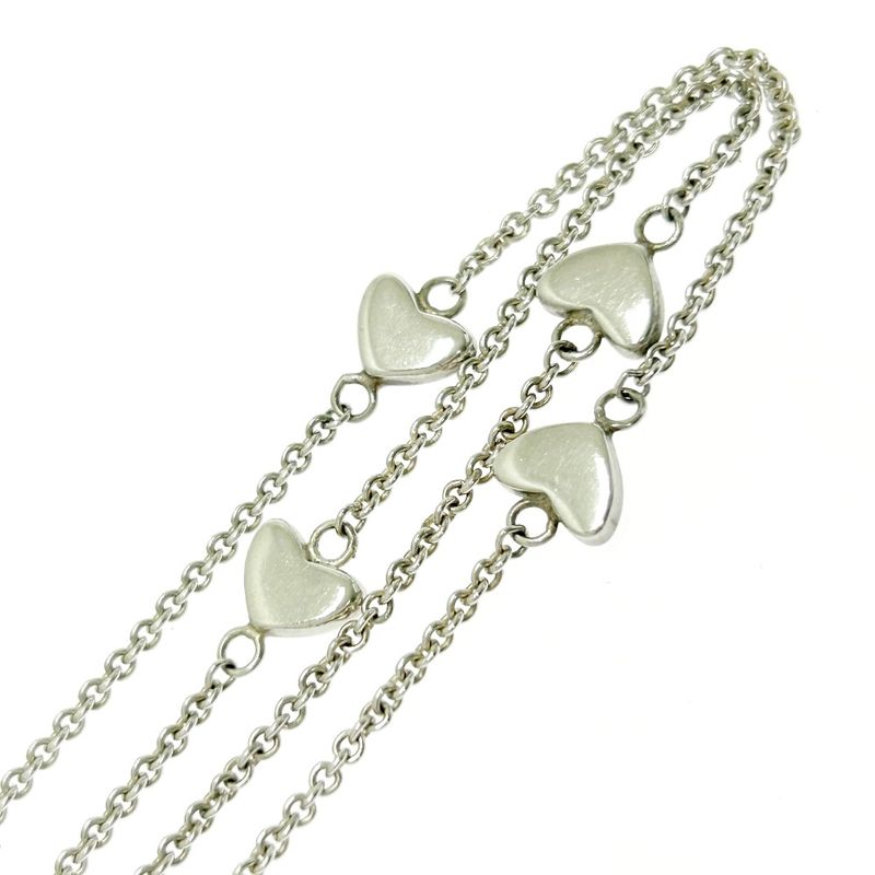 Tiffany & Co Silver Heart Link Lariat Necklace 9.0g 925 Engraved 408052 Necklace