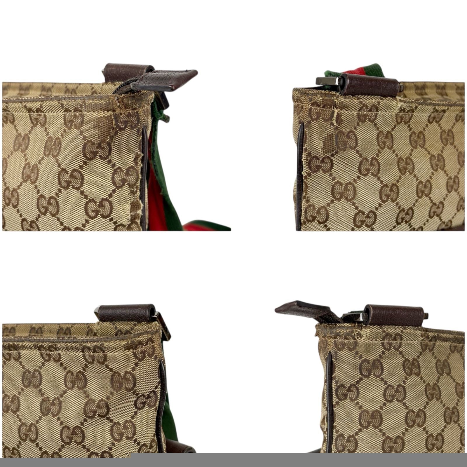 Gucci Sherry Line Shoulder Bag Crossbody Bag Gg Canvas Brown