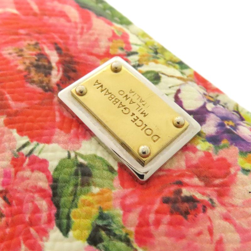 Christian DIOR Flower Card Case Leather Women