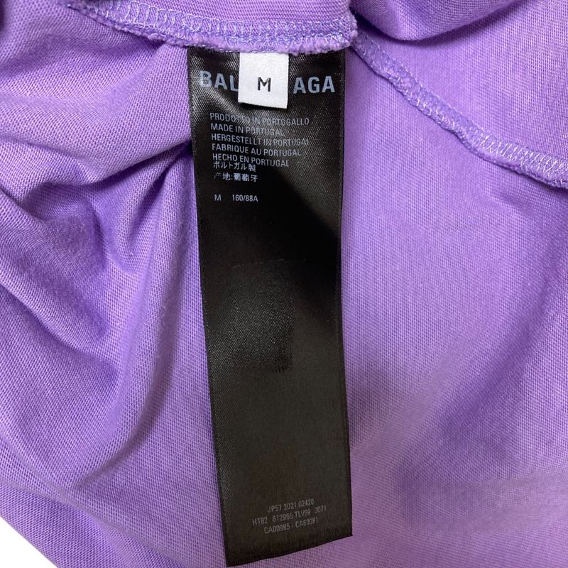 Good Balenciaga 2021 Model Logo Embroidery Short Sleeve T-Shirt 612965 Tlv99 M