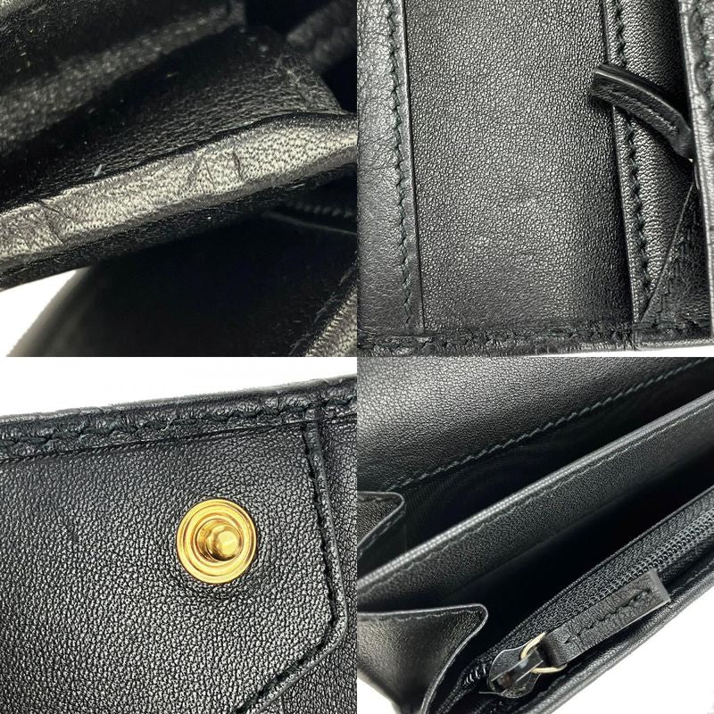 Gucci Long Wallet 244946 Guccissima Cima Leather Black Gold Hardware Everyday