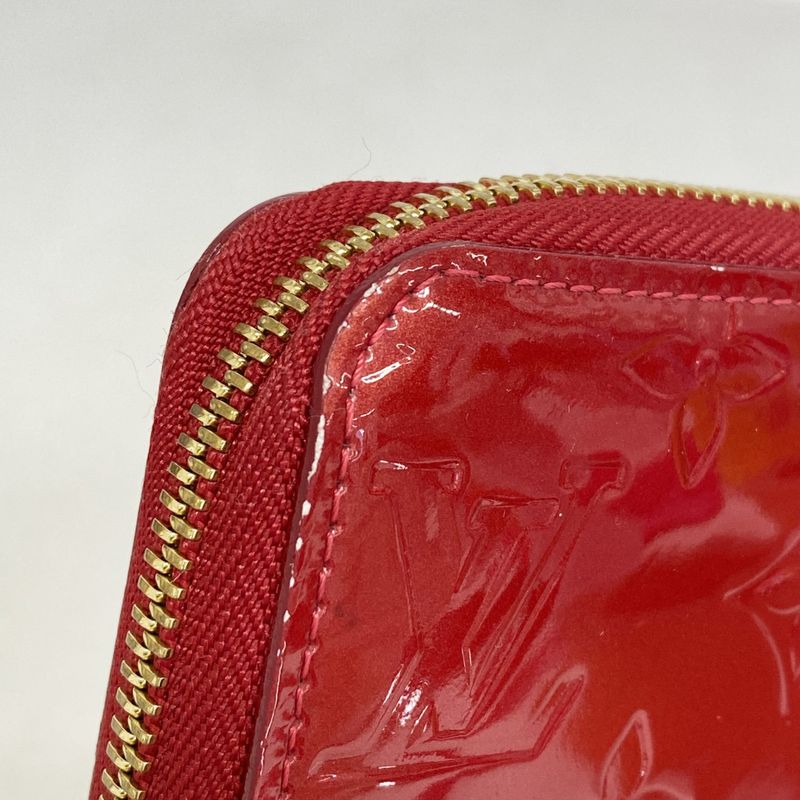 Louis Vuitton Vernis Zippy Wallet M91732 Rouge Grenadine Ladies