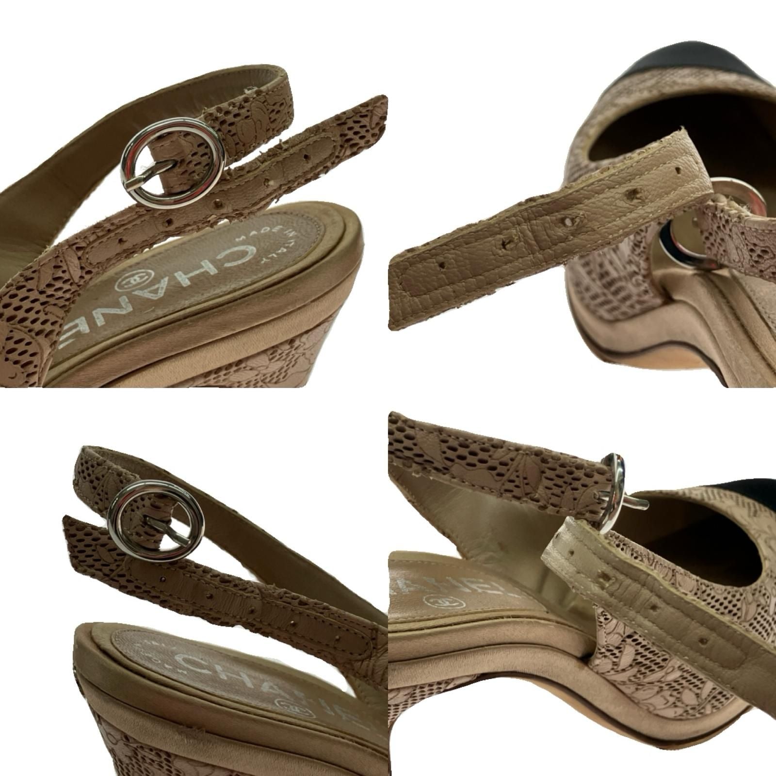 Chanel Ring Back Strap Sandals 22.5cm (8.86in)