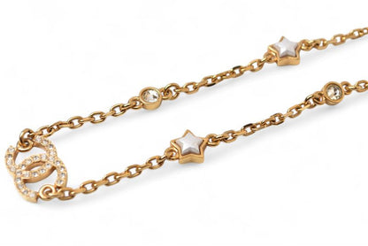Chanel Necklace Pendant Bracelet 2way Chanel Coco Mark CC Star Rhinestone Gold