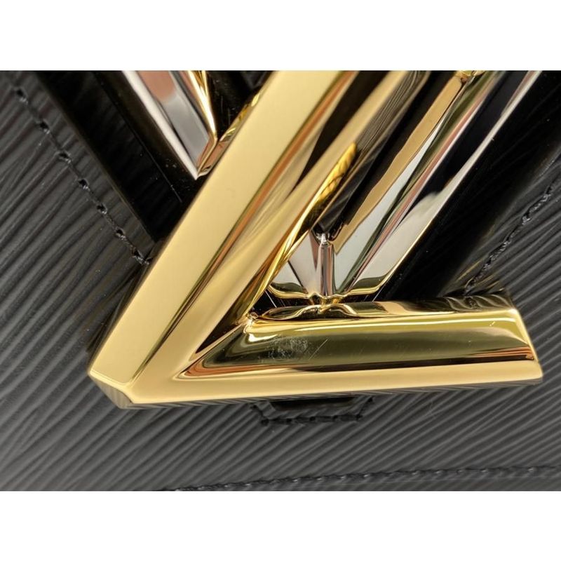 Louis Vuitton M22773 Twist MM Epi Noir Black Handbag with Strap Box and Storage