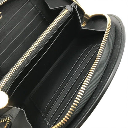 Tiffany & Co Half Moon Leather Wallet Clutch Black
