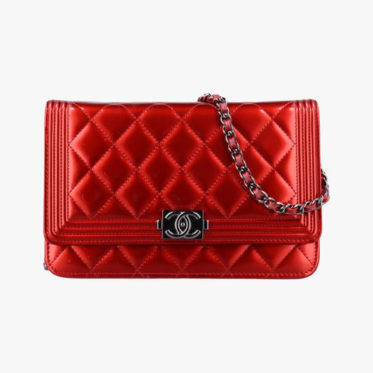 Chanel Boy Chanel Red Patent A68911 19500991