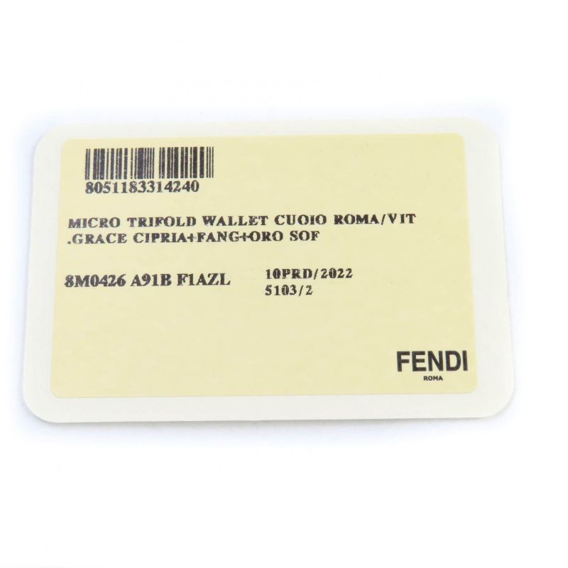 Fendi 8m0426 Selleria Pekaboo Leather Compact Wallet Trifold Wallet Pink