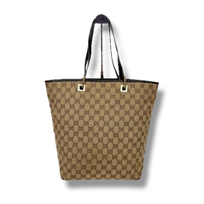 Gucci Mini Tote Bag GG Canvas Leather Brown Beige Shoulder