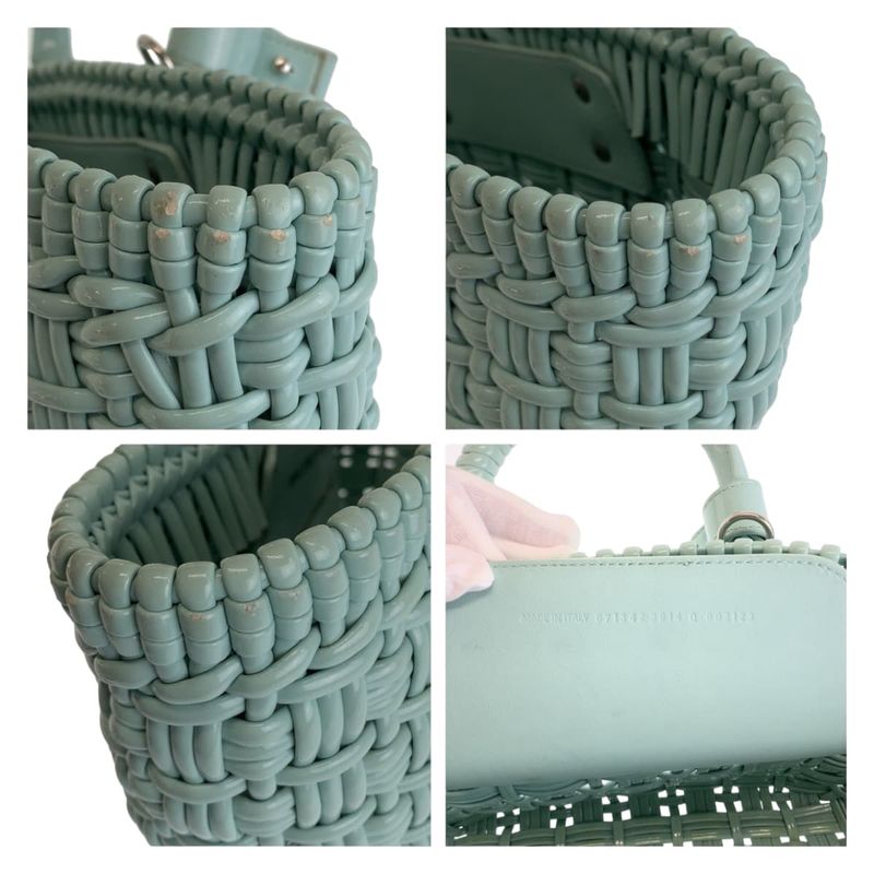 Balenciaga Enamel Basket Bistro XS Mint Green Silver Hardware 671342 Handbag